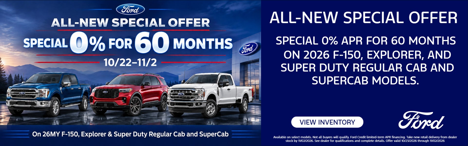 0% APR for 60 Months on Select 2026 Models 